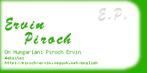 ervin piroch business card